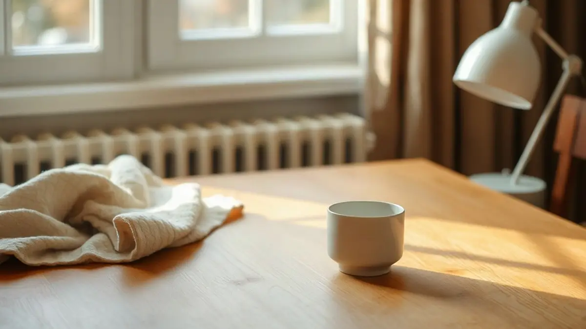 quiet wooden table with a ceramic cup — illustration for Daily Inner Child Practice