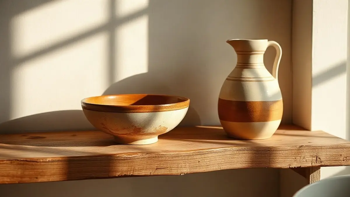 empty ceramic bowl and a jug on a rough wooden shelf — illustration for How to Express Your Needs in a Relationship