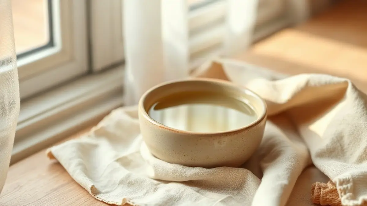 cupped ceramic bowl holding warm water — illustration for How to Quiet Your Inner Critic Without Arguing With It