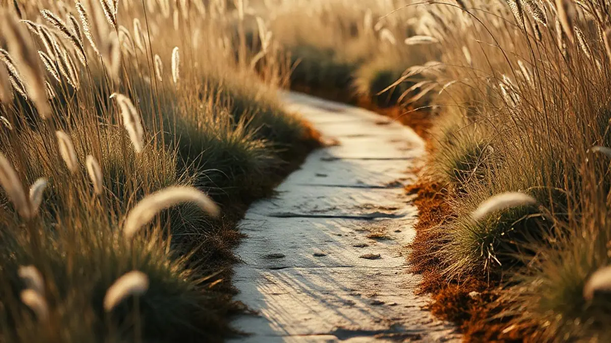 worn footpath curving through long grass in low evening light — illustration for How to Stop Trying to Fix Other People's Feelings