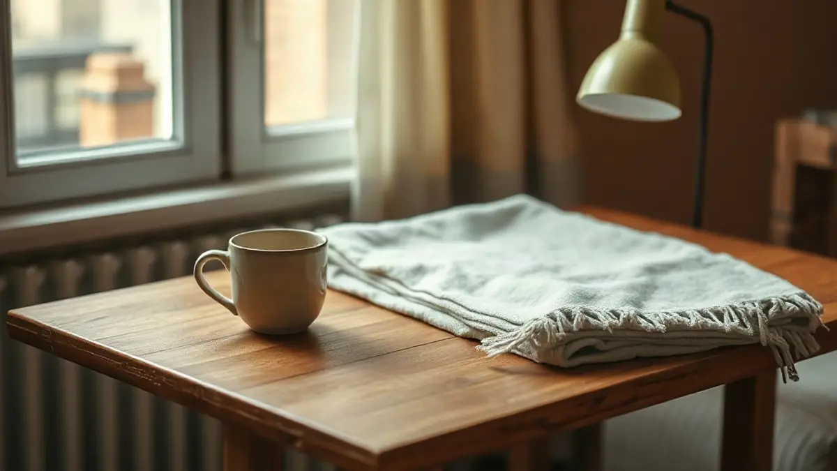 quiet wooden table with a ceramic cup — illustration for How to Talk to Your Inner Child
