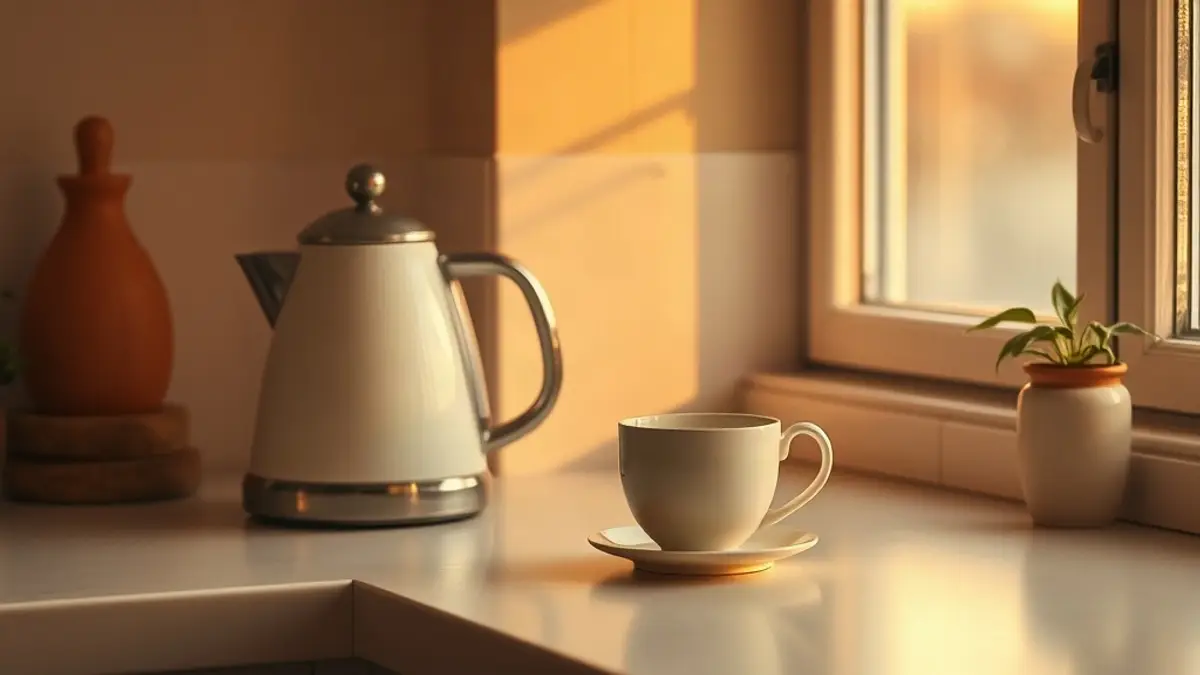 warm kitchen corner at golden hour — illustration for Reparenting Therapy