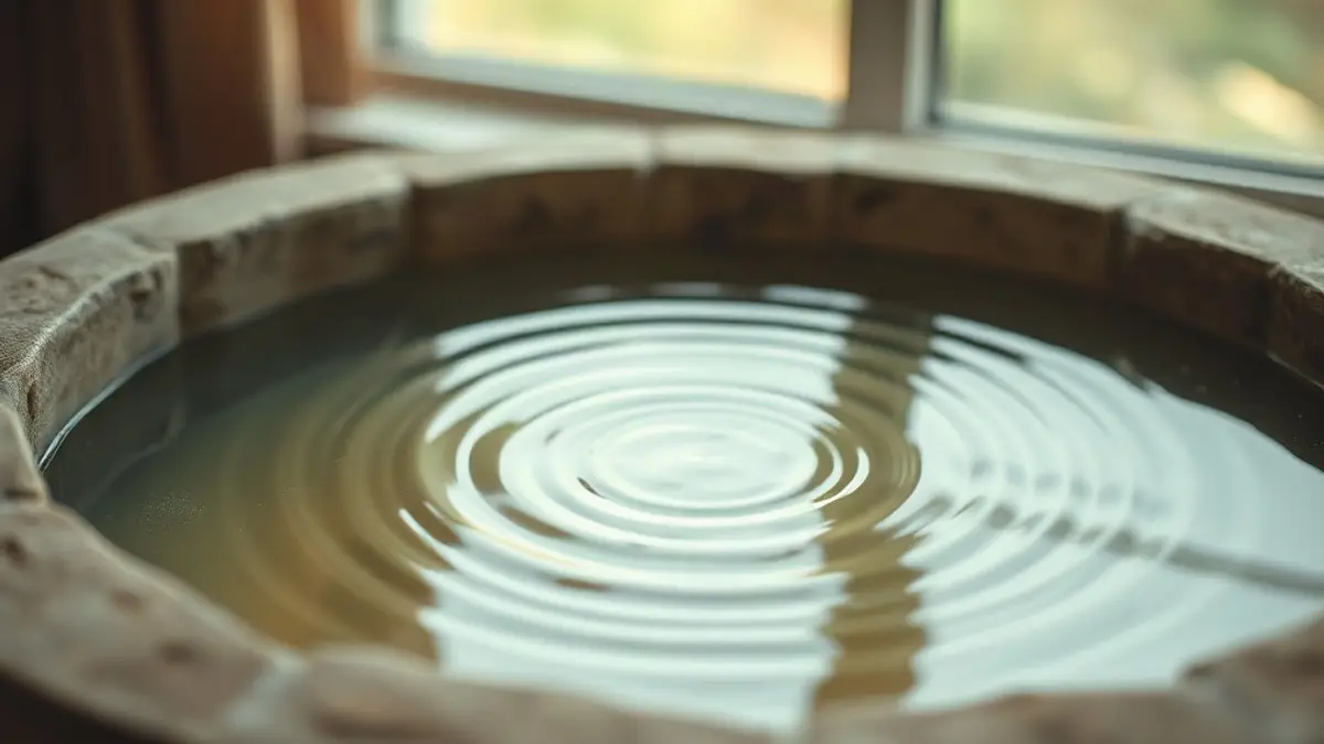 ripples spreading across still water in a stone basin — illustration for Self-Soothing Techniques for Adults