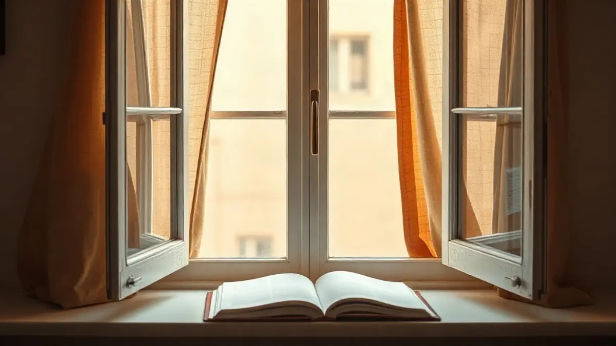 open window at dawn with a linen curtain lifting — illustration for What Is the Inner Child