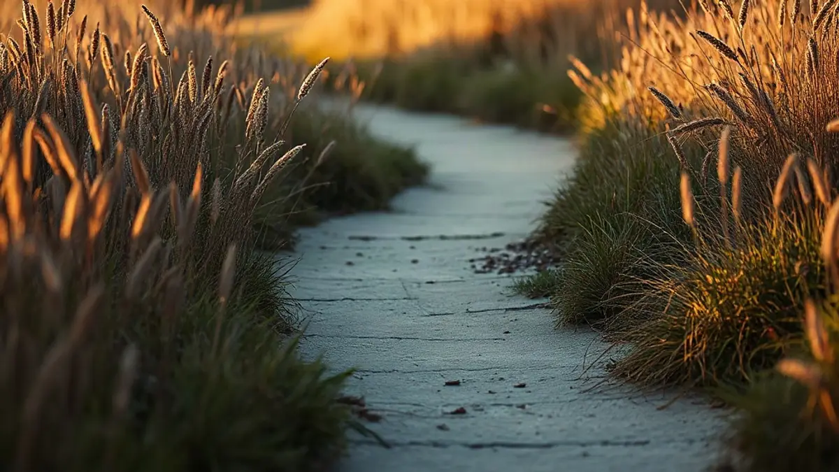 worn footpath curving through long grass in low evening light — illustration for Why Am I Afraid of Being Difficult