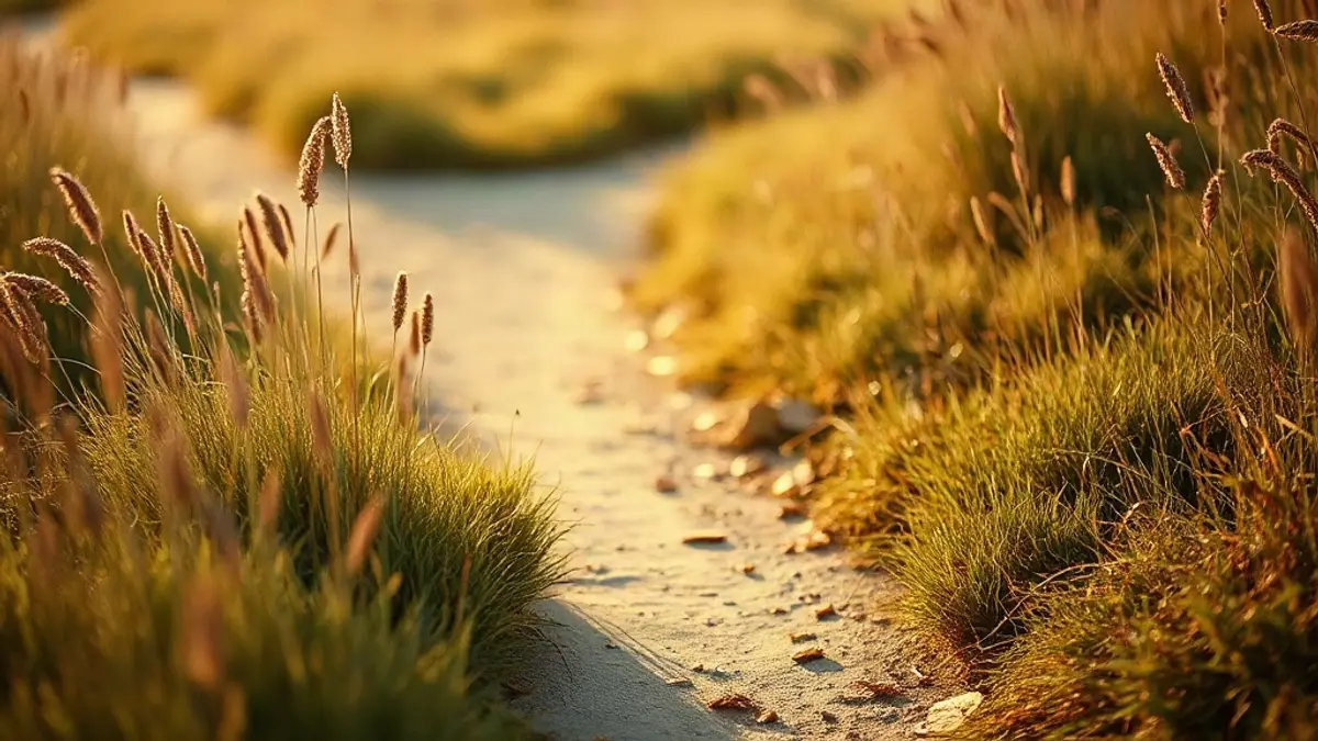 worn footpath curving through long grass in low evening light — illustration for Why Am I Afraid of Disappointing People