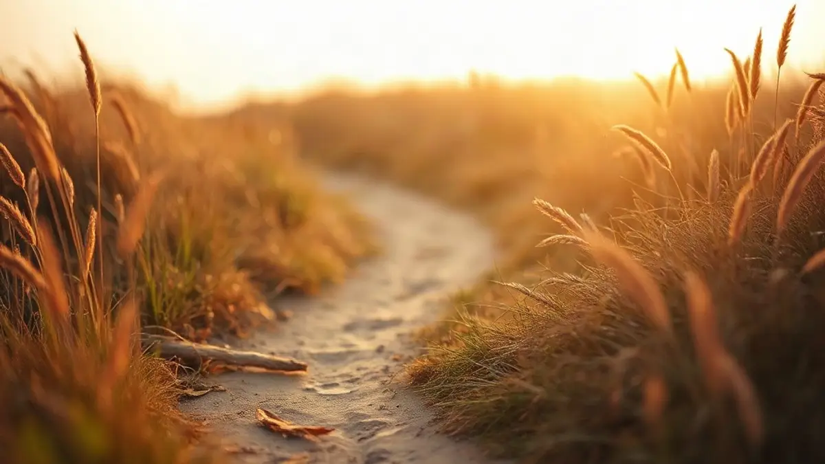worn footpath curving through long grass in low evening light — illustration for Why Do I Feel Responsible for Everyone's Feelings